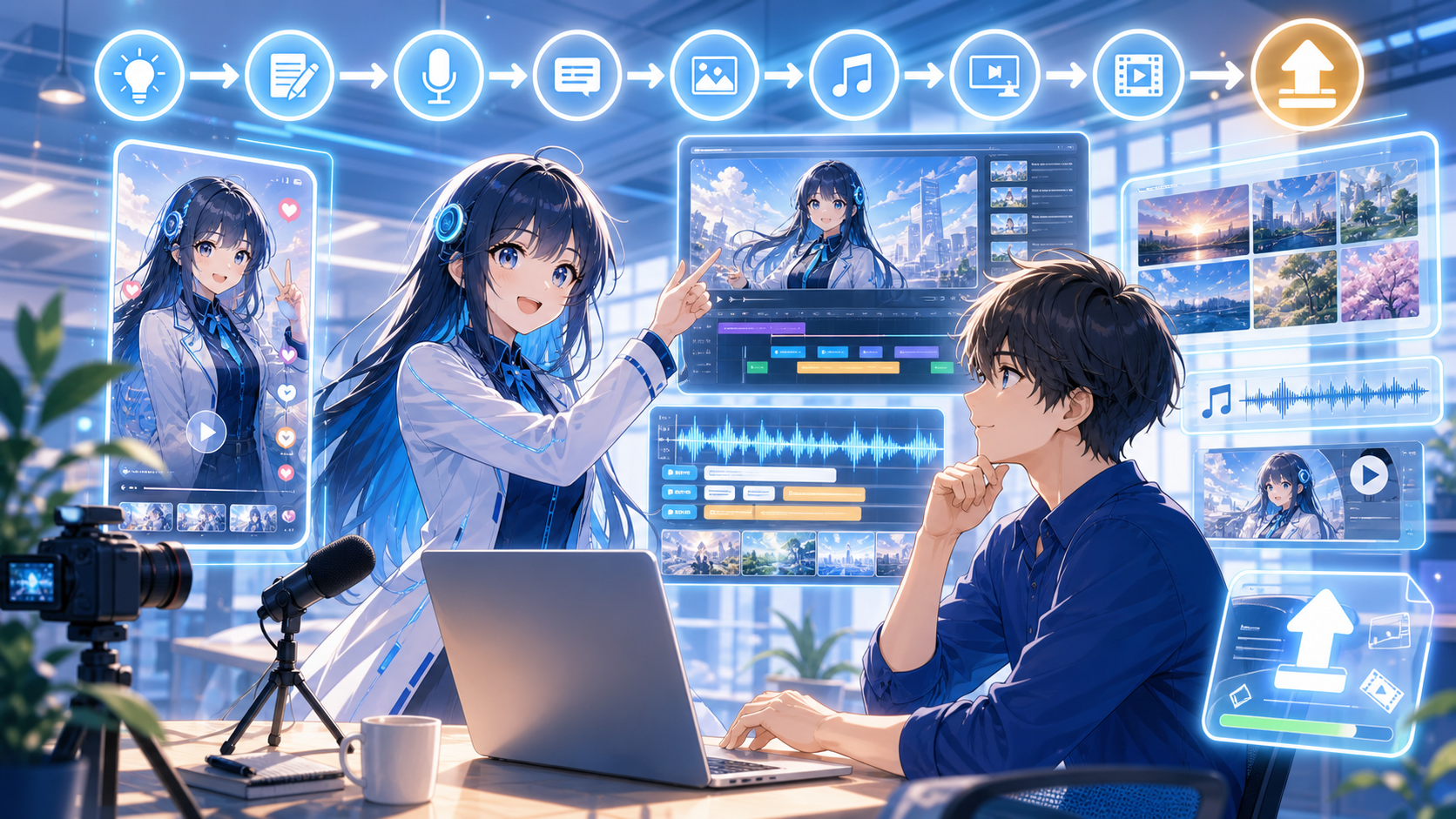 YouTube動画自動化ワークフローのレクチャーイメージ