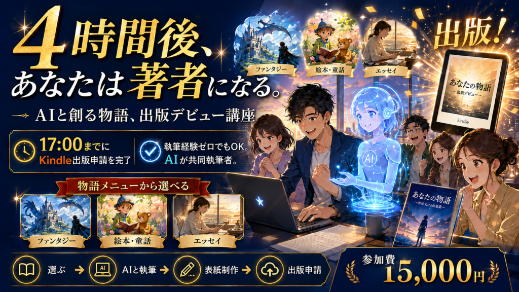 4時間後、あなたは著者になる。AIと創る物語、出版デビュー講座