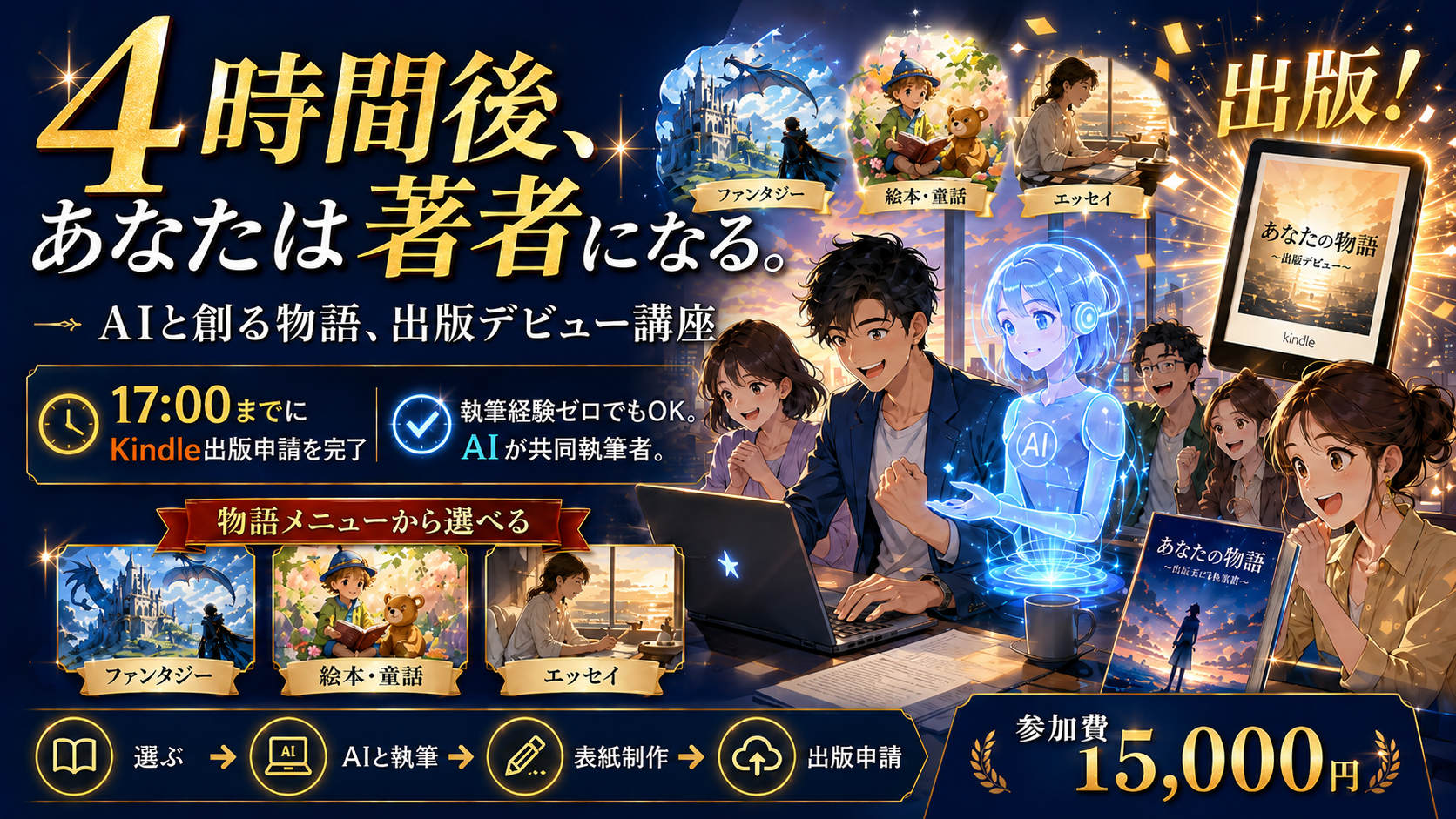 4時間後、あなたは著者になる。AIと創る物語、出版デビュー講座